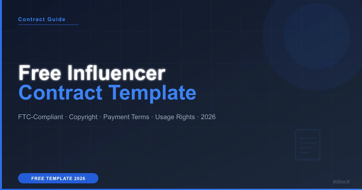 Free Influencer Contract Template (2026): FTC-Compliant, Ready to Use