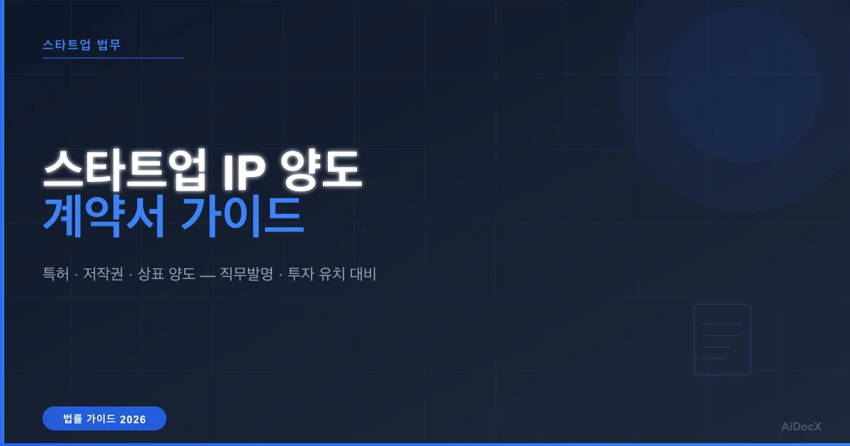 스타트업 지식재산(IP) 양도 계약서 가이드 (2026): 특허·저작권·상표 양도 양식