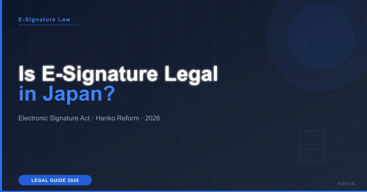 Is E-Signature Legally Valid in Japan? What the Electronic Signature Act Requires (2026)
