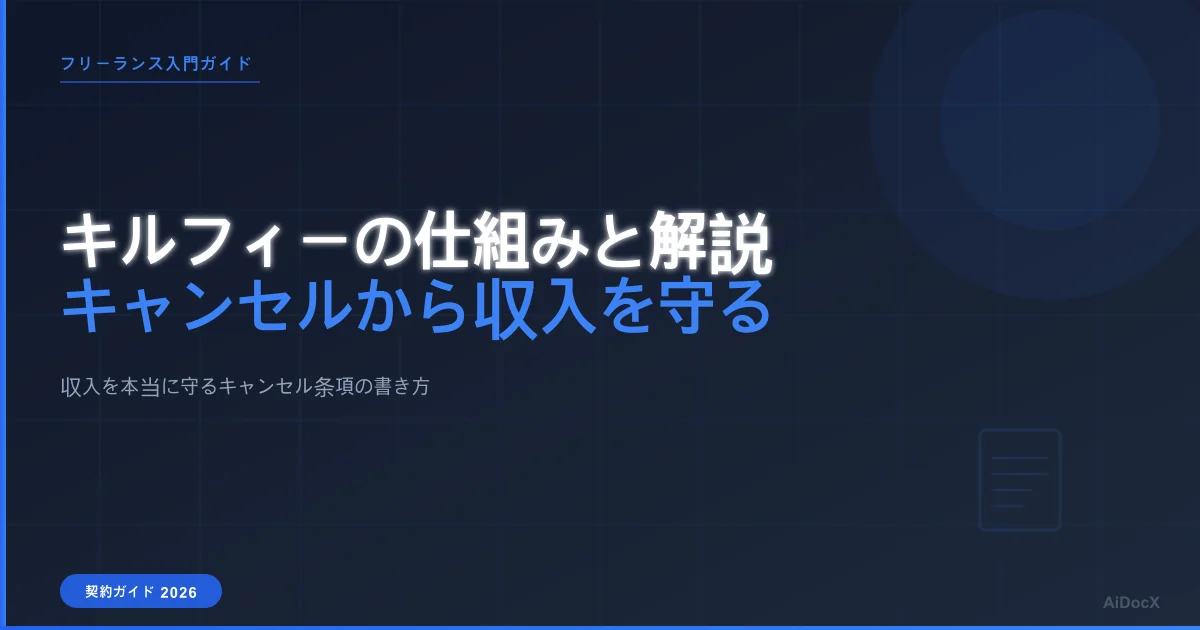キルフィー(キャンセル料)とは?2026年のフリーランス収入を守る方法