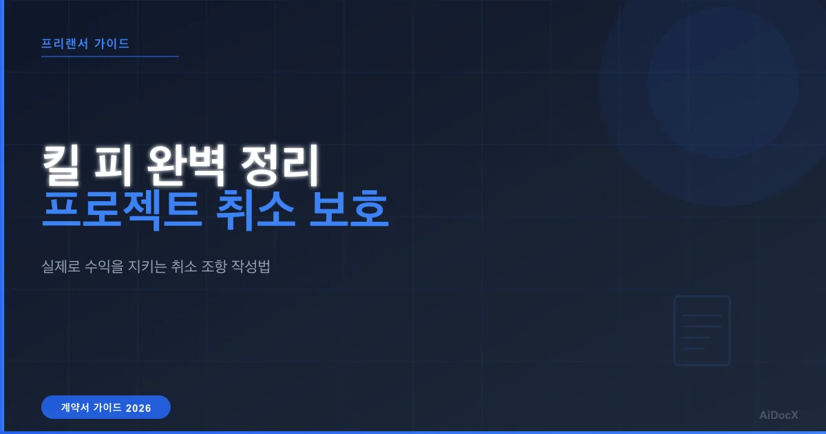킬 피(Kill Fee)란? 2026년 프리랜서 수익을 지키는 방법