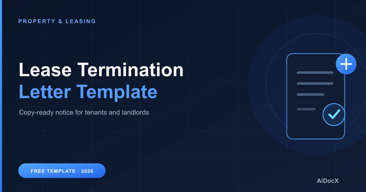 Lease Termination Letter Template (2026): For Tenants & Landlords
