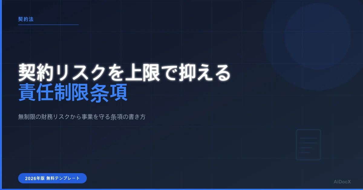 責任制限条項:2026年のリスク上限を明確に設定する方法