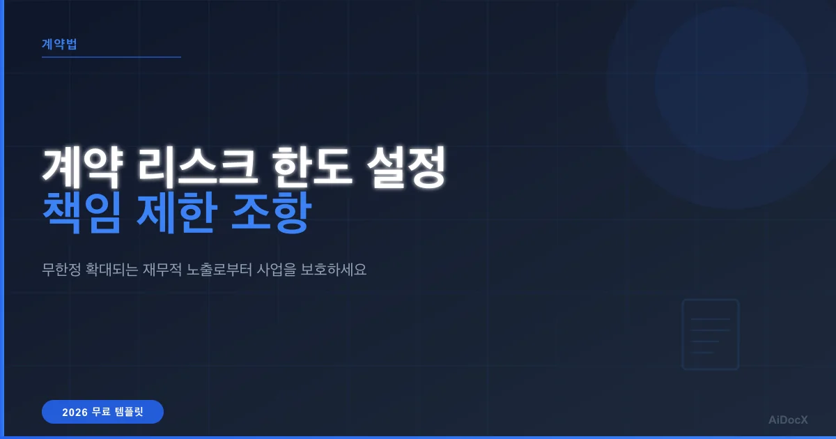 책임 제한 조항: 2026년, 사업 리스크 한도를 설정하세요
