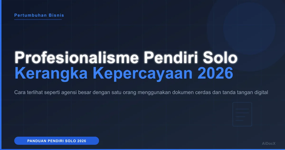 Tampil Profesional sebagai Pendiri Solo di Tahun 2026