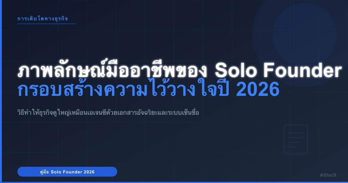 สร้างภาพลักษณ์มืออาชีพให้ Founder คนเดียวในปี 2026