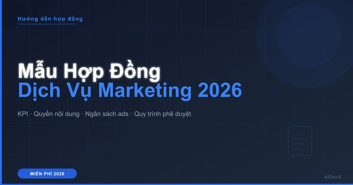 Mẫu Hợp Đồng Dịch Vụ Marketing Miễn Phí 2026: Template Cho Agency Và Doanh Nghiệp