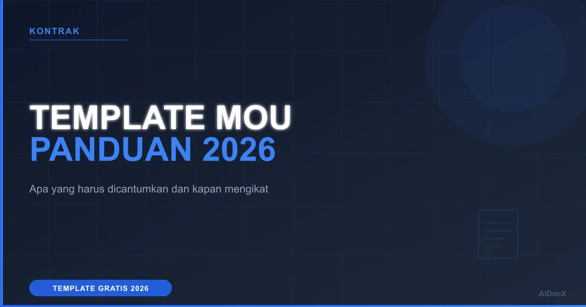 Template MOU 2026: Apa yang Harus Dicantumkan & Kapan Mengikat