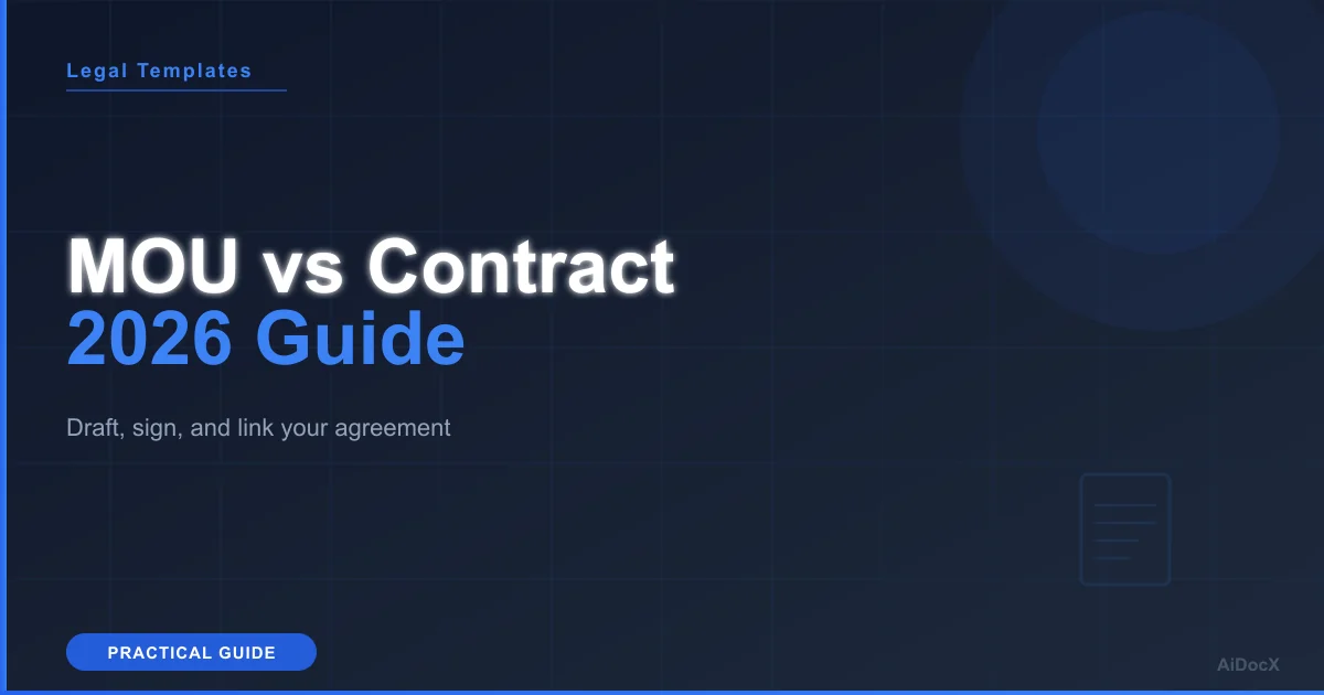 MOU Template 2026: What to Include & When It's Binding