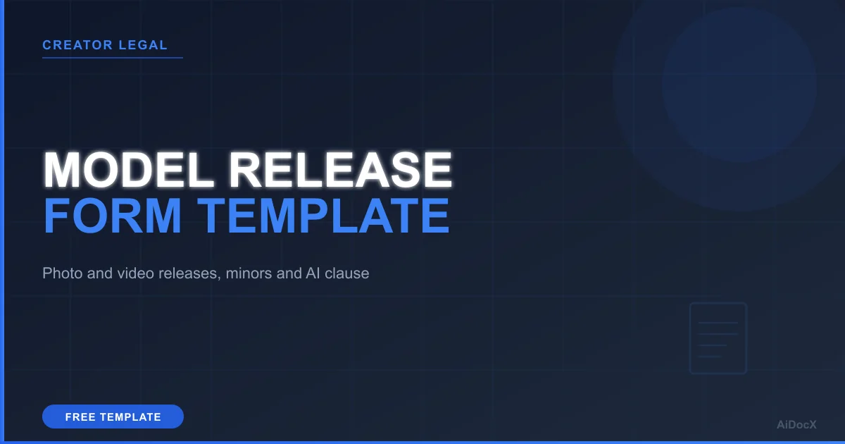 Model Release Form Template (2026): Photo & Video, Free + Guide