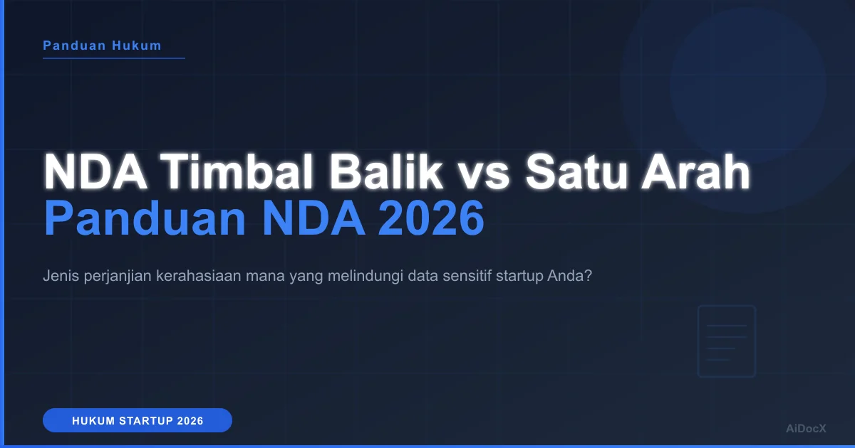 NDA Timbal Balik vs Satu Arah: Pilihan Terbaik untuk Startup 2026