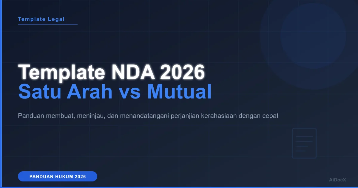 Template NDA & Kerahasiaan 2026: Jenis, Klausul Penting, dan Cara Tanda Tangan