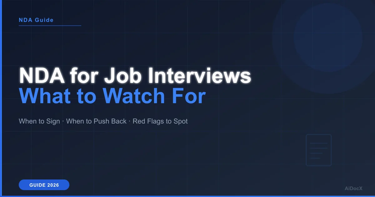 NDA for Job Interviews: When to Sign, When to Push Back, and What to Watch For (2026)