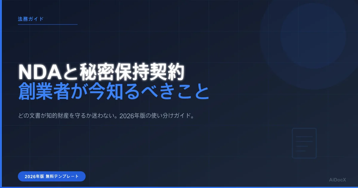 NDAと秘密保持契約:2026年にどちらが必要?