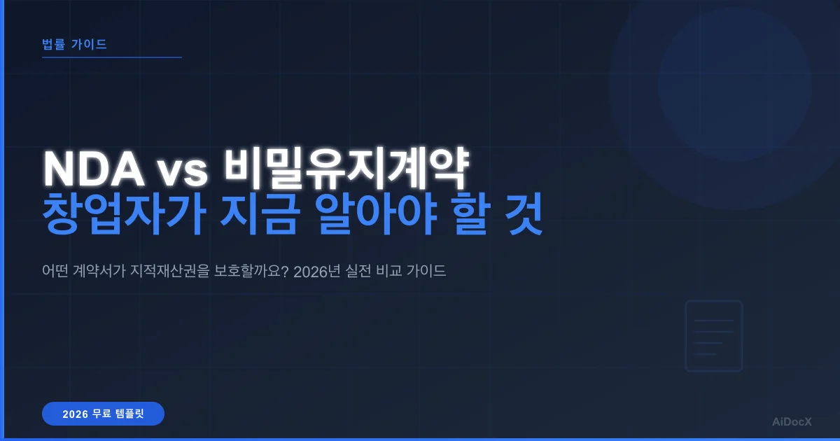 NDA와 비밀유지계약, 2026년에 필요한 건 무엇인가요?
