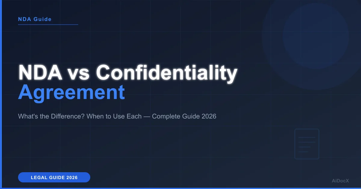 NDA vs Confidentiality Agreement — What's the Difference? (2026 Guide)