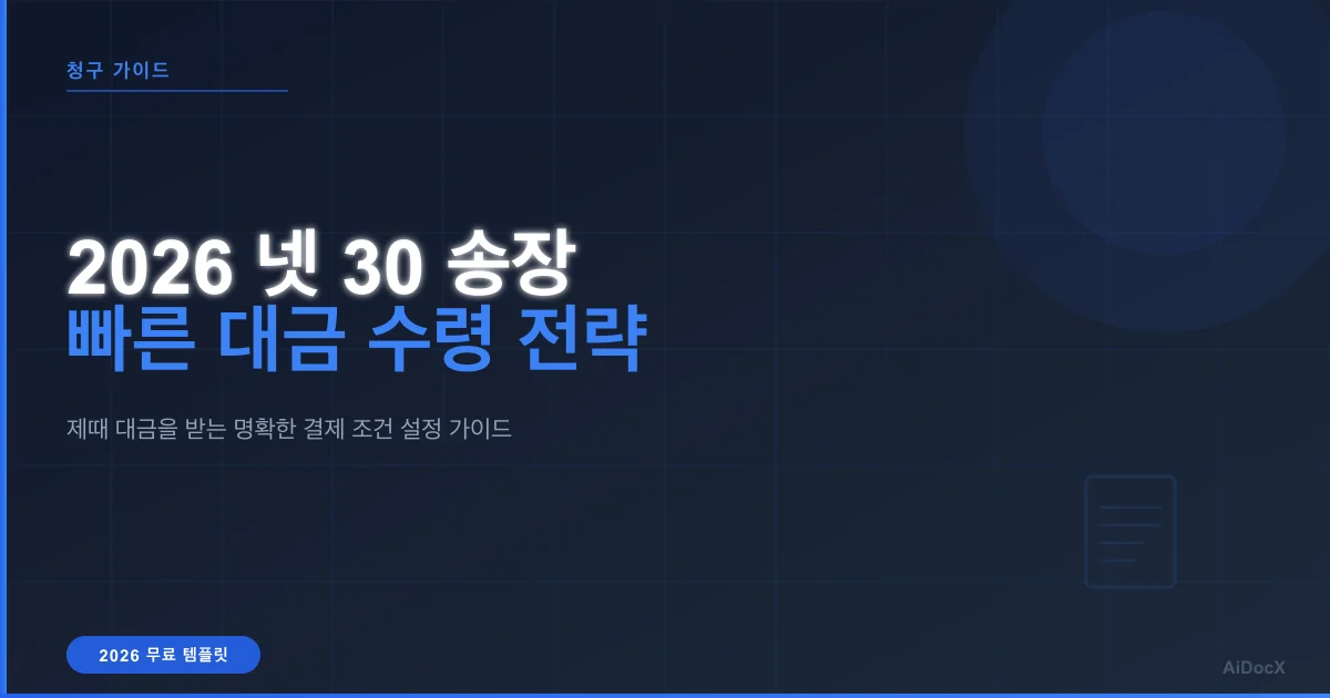 2026년 넷 30(Net 30) 송장 템플릿: 제때 대금을 받는 명확한 결제 조건 설정법