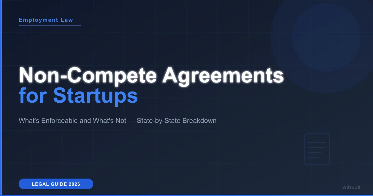 Non-Compete Agreements for Startups: What's Enforceable and What's Not in 2026