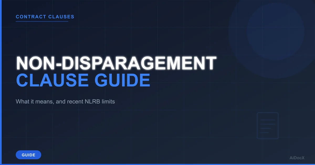Non-Disparagement Clause Guide (2026): What It Means and When to Use One