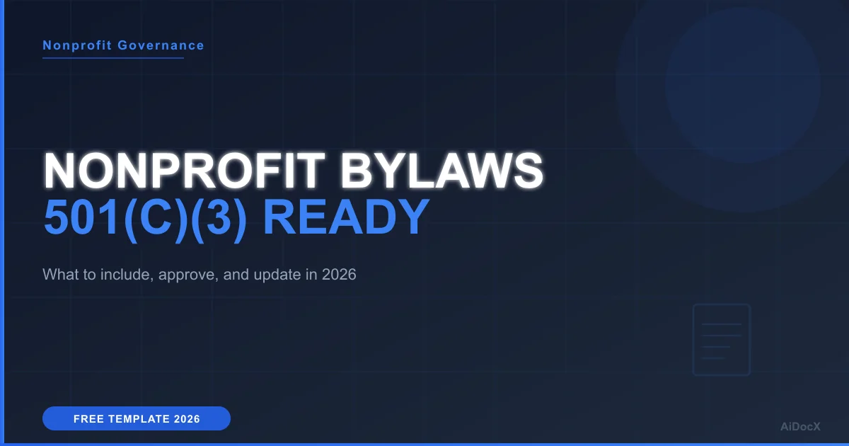 Nonprofit Bylaws Template: Draft, Approve, and File in 2026