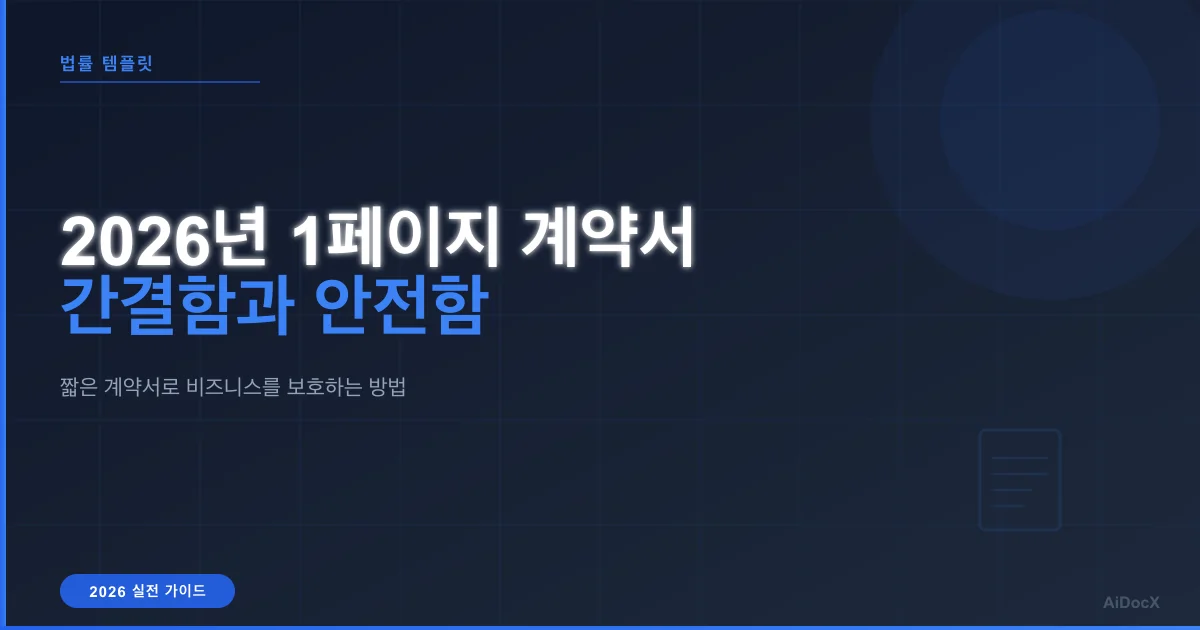 2026년 1페이지 계약서 템플릿: 간결함으로 안전하게 거래하기