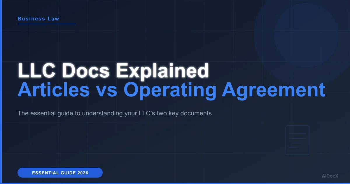 Operating Agreement vs Articles of Organization: 2026 Guide