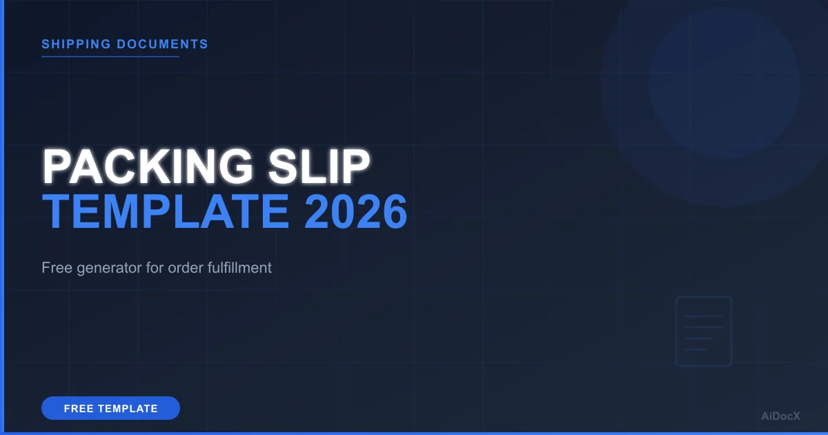 Packing Slip Template (2026): Free Generator for Order Fulfillment & Shipping