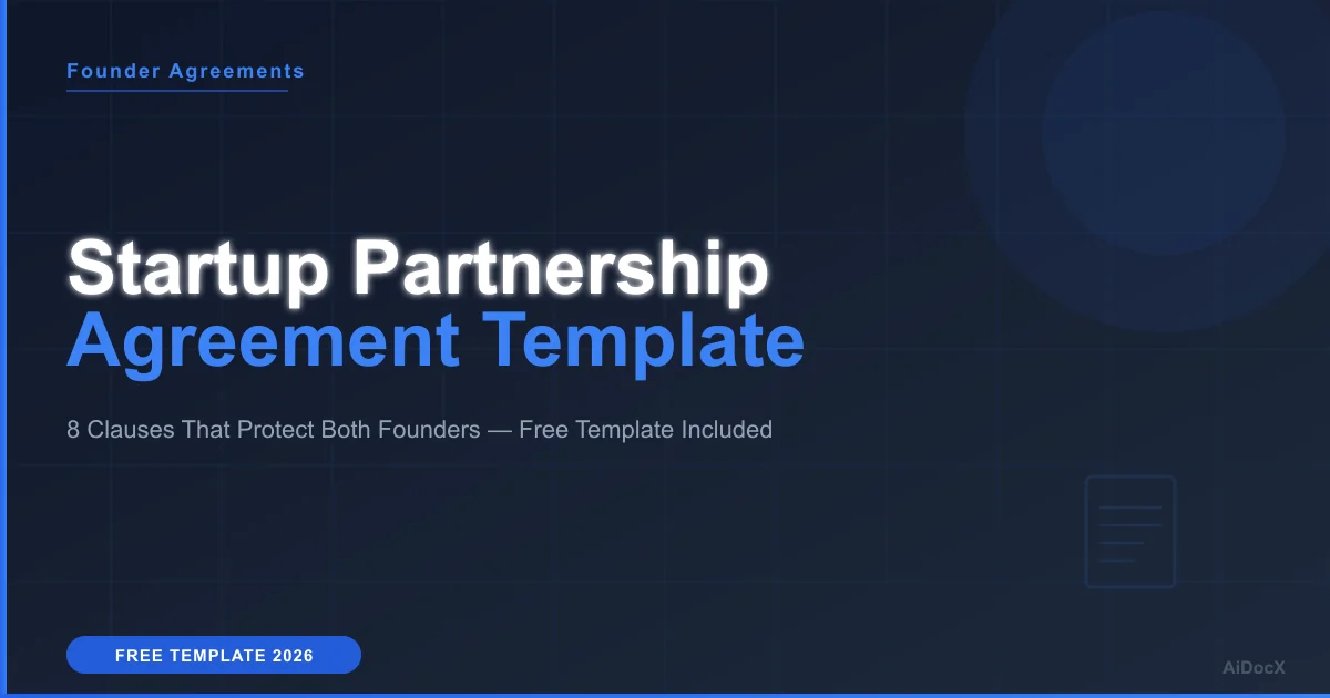 Startup Partnership Agreement: 8 Clauses That Protect Both Founders (Free Template 2026)