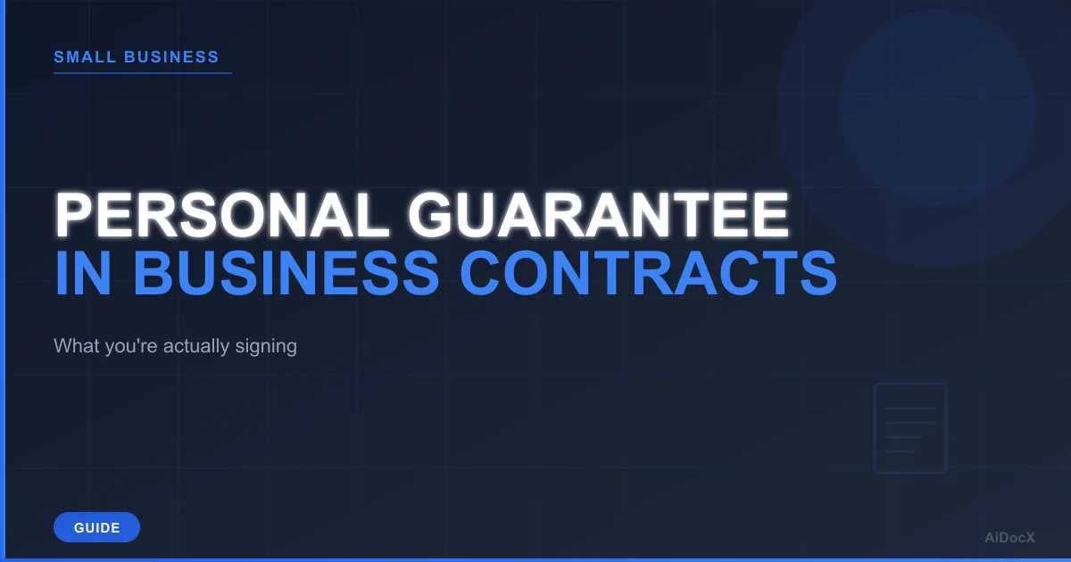 Personal Guarantee in Business Contracts and Loans (2026): What You're Actually Signing