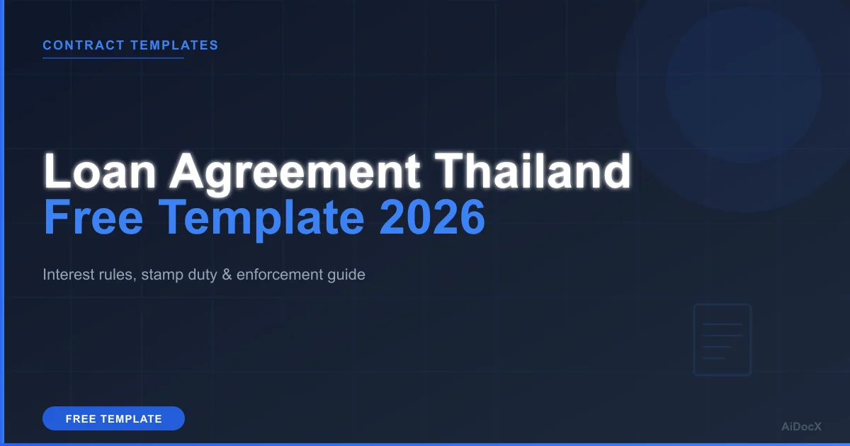 Personal Loan Agreement Template Thailand (2026): Free Format + Interest Rules
