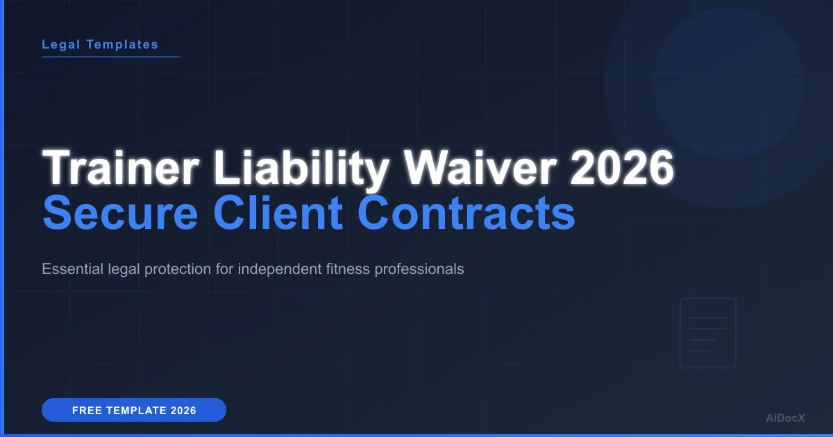 Personal Training Agreement & Waiver Template 2026