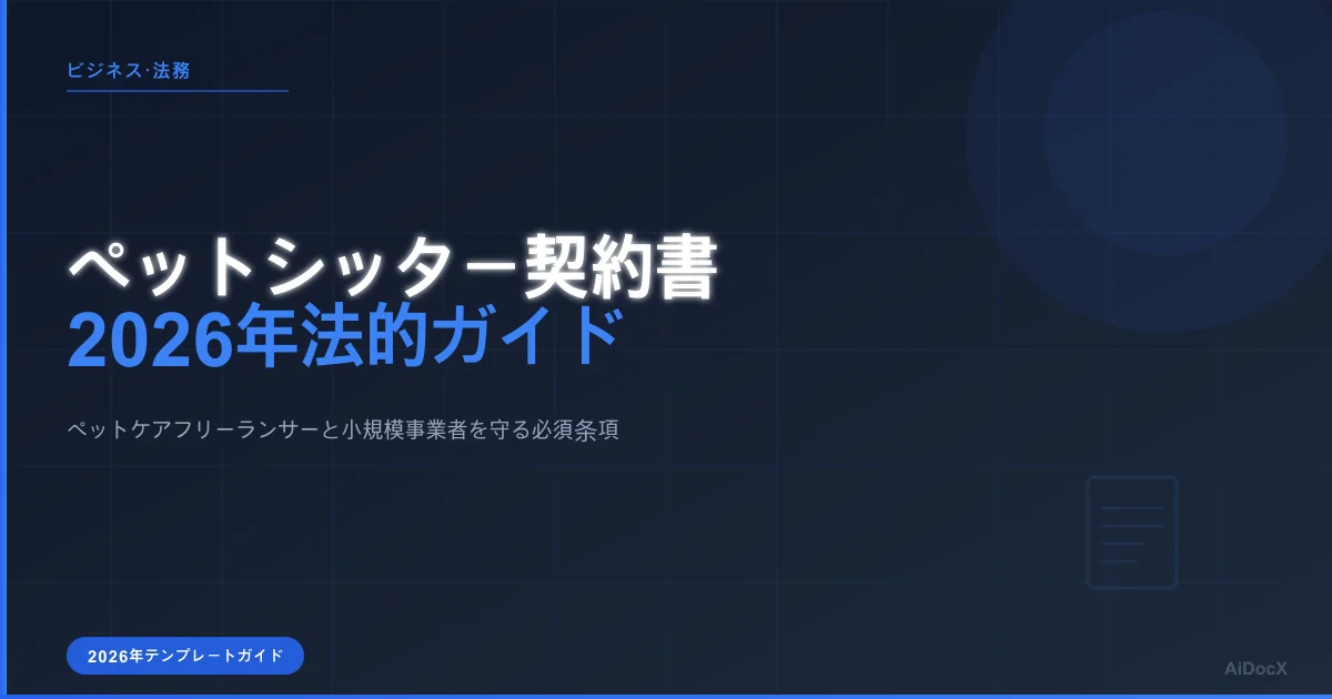 ペットシッター契約書テンプレート:2026年の事業を保護する