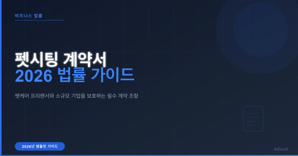펫시팅 계약서 템플릿: 2026년 사업을 보호하는 방법