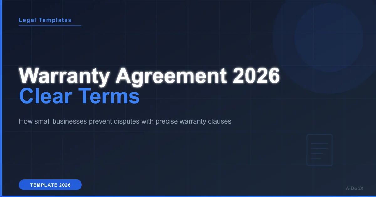 Product Warranty Agreement Template 2026: Clear Terms for Small Biz