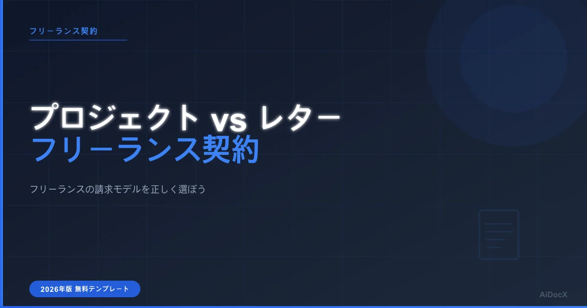 2026年のフリーランス向けプロジェクト契約とレター契約の違い