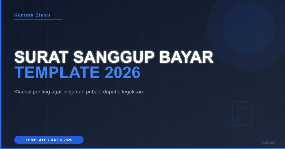 Template Surat Sanggup Bayar 2026: Penjelasan Klausul yang Dapat Ditegakkan