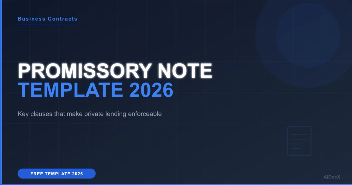 Promissory Note Template 2026: Enforceable Terms Explained