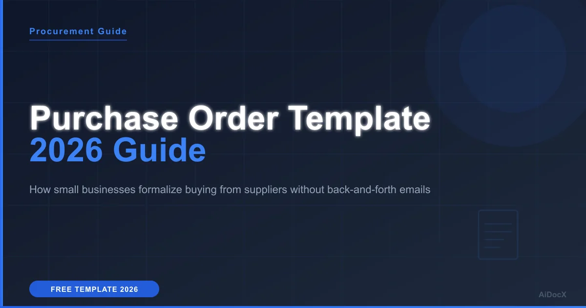 Purchase Order Template Generator 2026: Formalize Buying