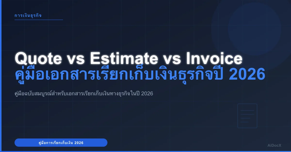 Quote vs Estimate vs Invoice: คู่มือธุรกิจขนาดเล็กปี 2026