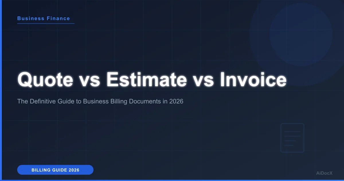 Quote vs Estimate vs Invoice: Small Business Guide 2026