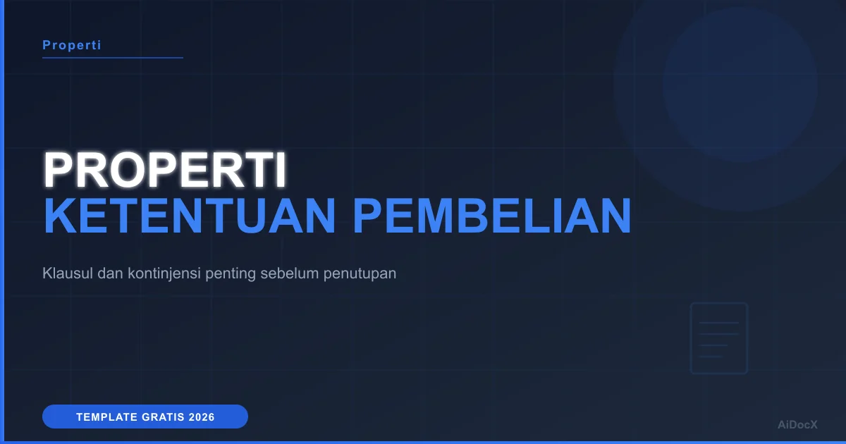 Template Perjanjian Jual Beli Properti: Klausul Utama untuk 2026