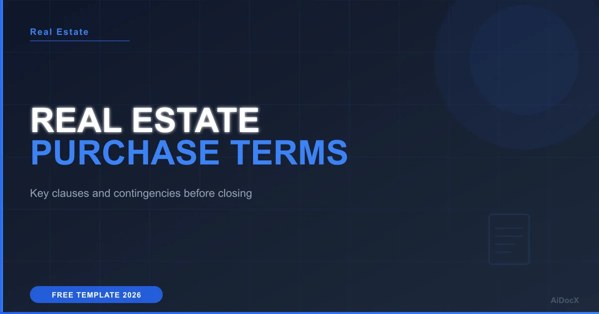 Real Estate Purchase Agreement Template: Key Clauses for 2026