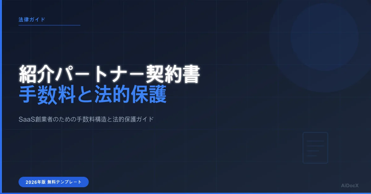 紹介パートナー契約書テンプレート:手数料と保護条項 2026年版