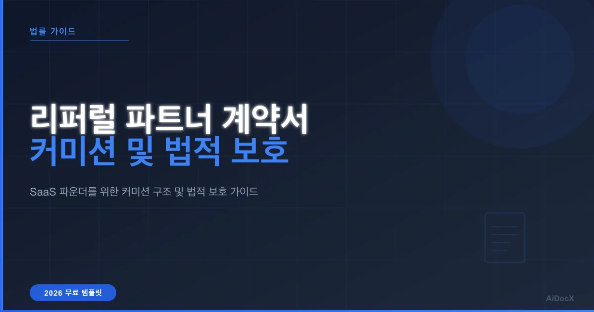 리퍼럴 파트너 계약서 템플릿: 커미션 및 보호 조항 2026