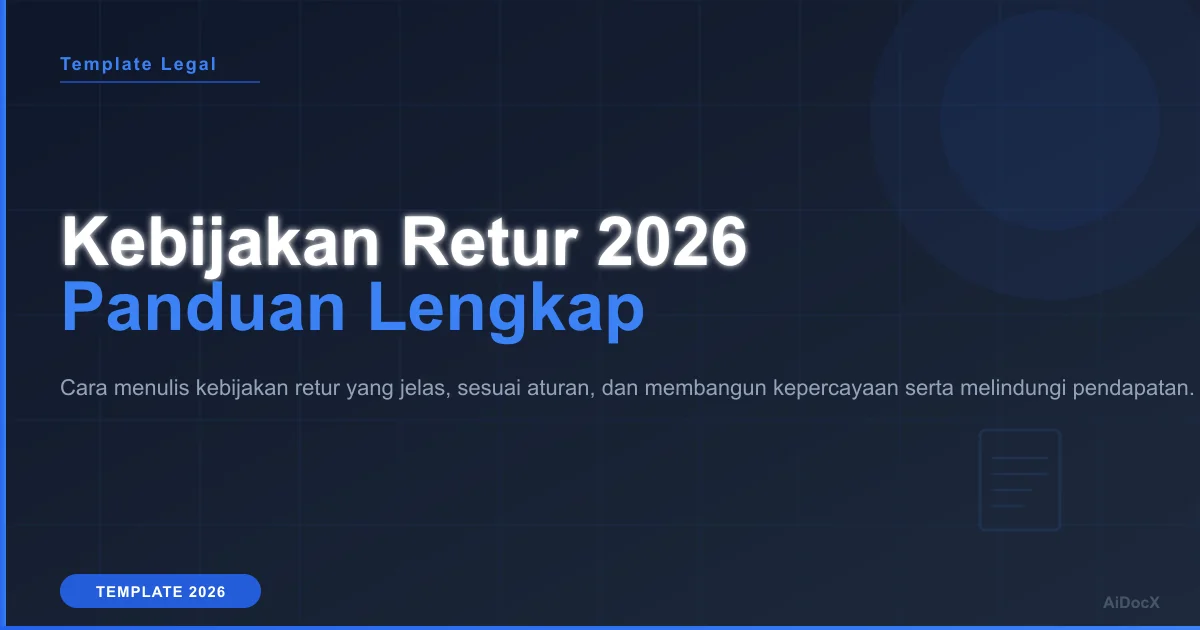 Template Kebijakan Pengembalian Dana & Retur 2026: Lindungi Bisnis Anda