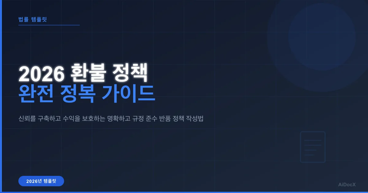 2026 환불 및 반품 정책 템플릿: 비즈니스를 보호하고 고객을 만족시키는 방법