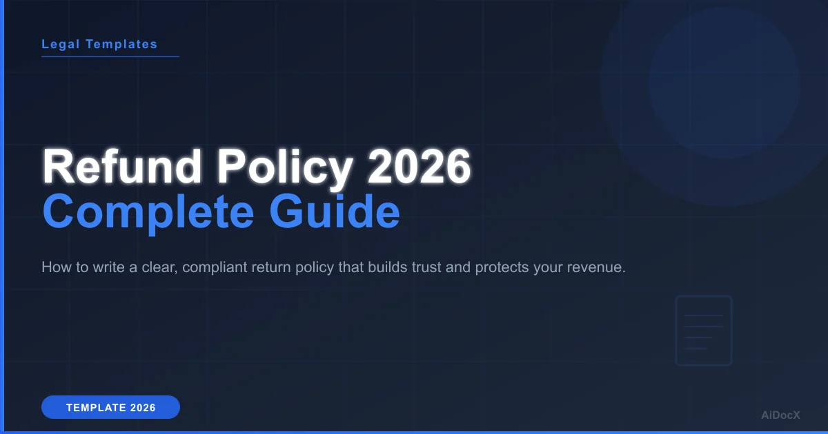 Refund & Return Policy Template 2026: Protect Your Business