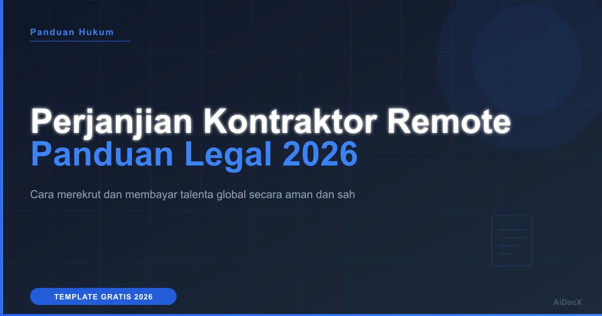 Template Perjanjian Kontraktor Remote 2026: Merekrut Talenta Asing dengan Aman