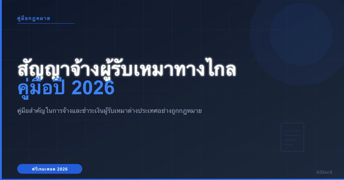 แบบฟอร์มสัญญาจ้างผู้รับเหมาทางไกลปี 2026: จ้างผู้รับเหมาต่างประเทศอย่างปลอดภัย