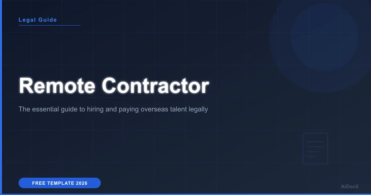 Remote Contractor Agreement Template 2026: Hire Overseas Safely